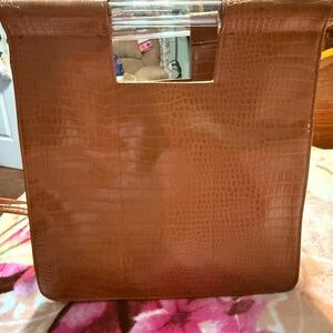 NWT- BEIS Brown Croc-Embossed Crossbody Bag